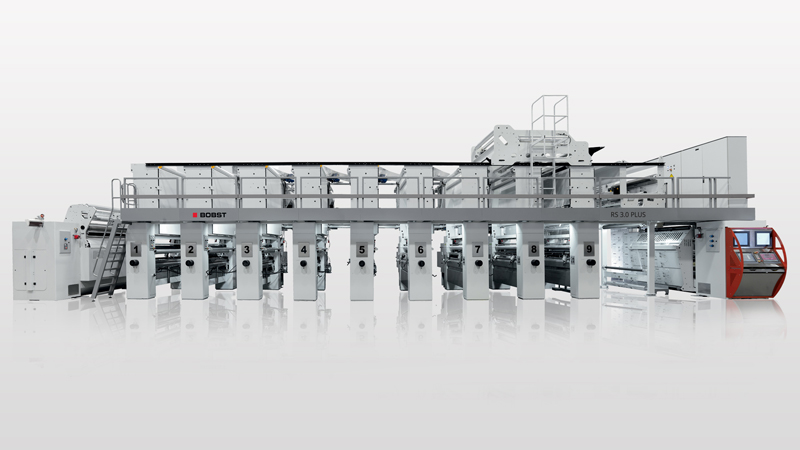 Machine d'impression à grande vitesse à arbre électronique BOBST avec fonction de pré-surimpression