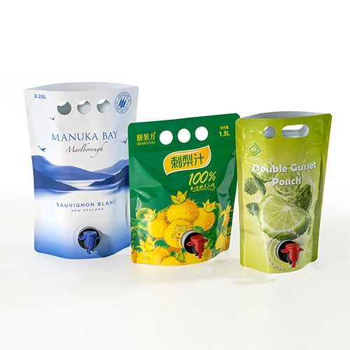 Sachet debout avec valve pour boissons alcoolisées
