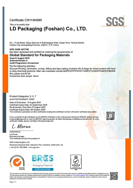 Audit de certification BRC-IOP par SGS